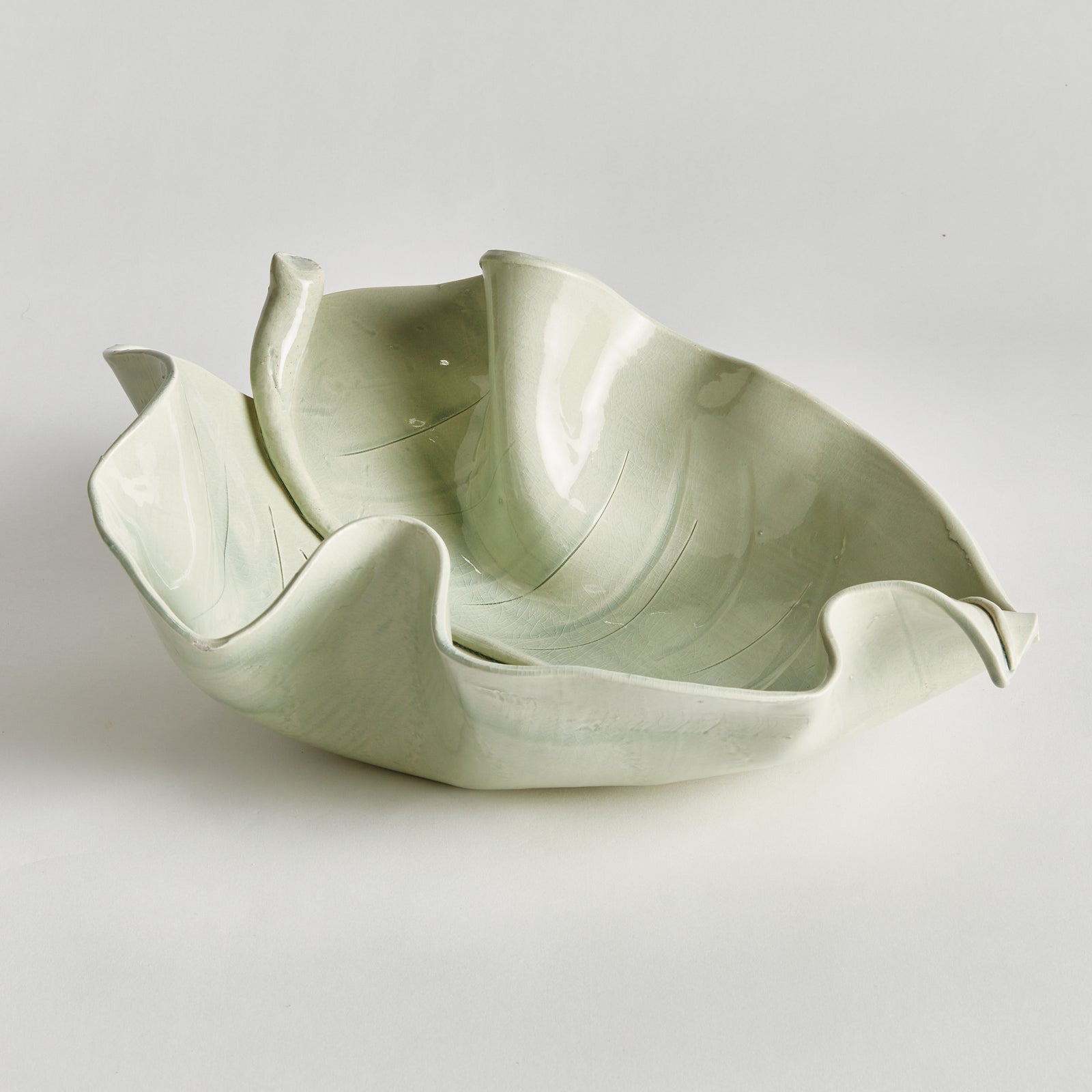 MORICENTO LEAF SCULPTURE LARGE - Celadon