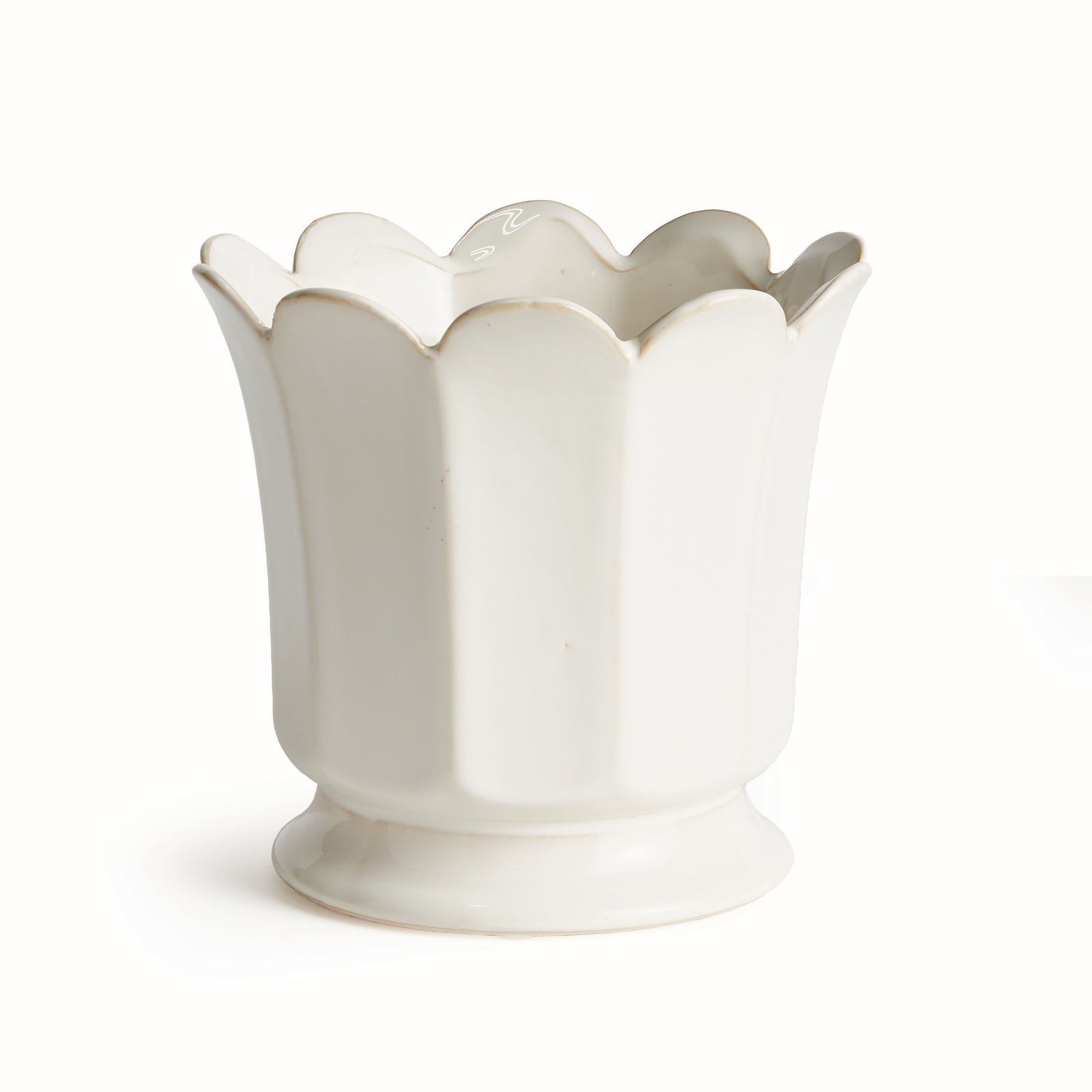 MALINE FOOTED  POT LARGE - White