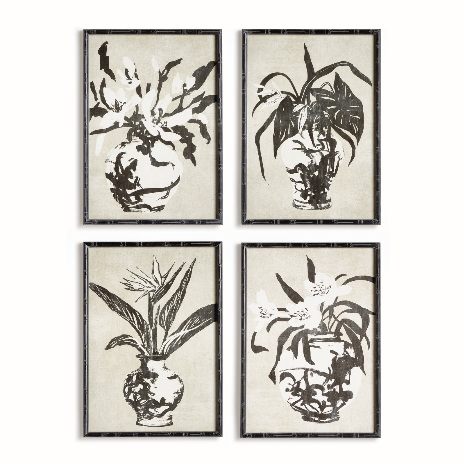 CHINOISERIE NOIR PRINTS, SET OF 4
