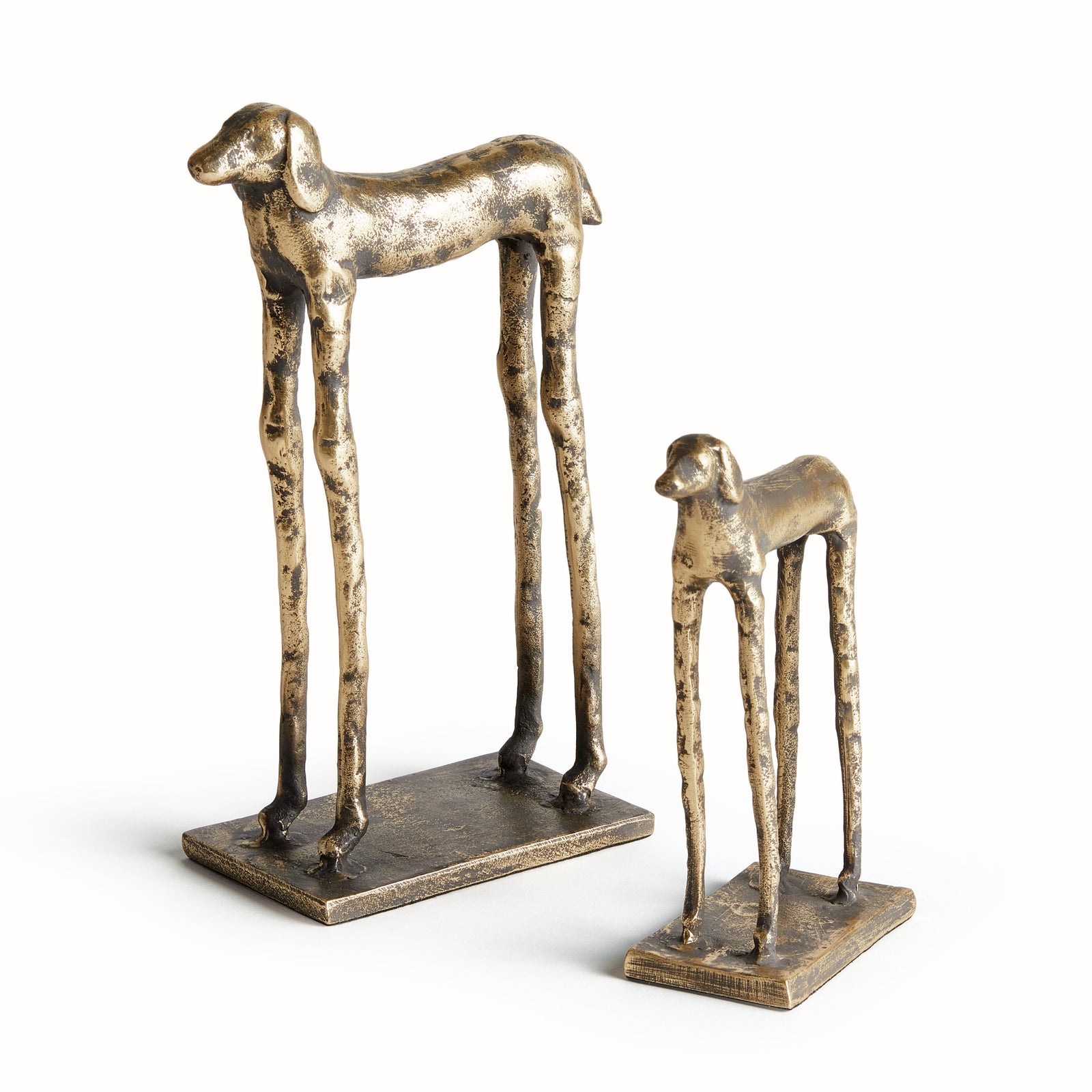 TWO HOUNDS, SET OF 2 - Gold