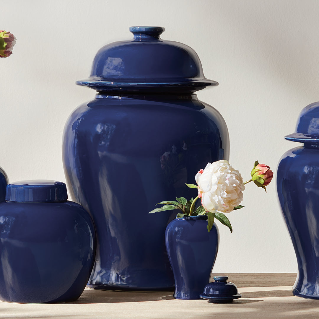 KOA LIDDED GINGER JAR LARGE - Navy
