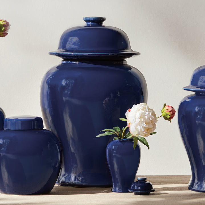 KOA LIDDED GINGER JAR LARGE - Navy