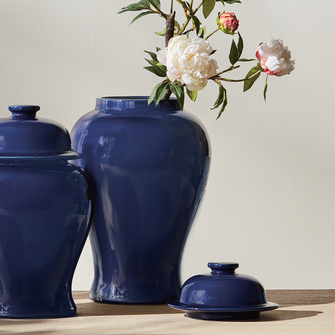 KOA WIDE LIDDED GINGER JAR LARGE - Navy