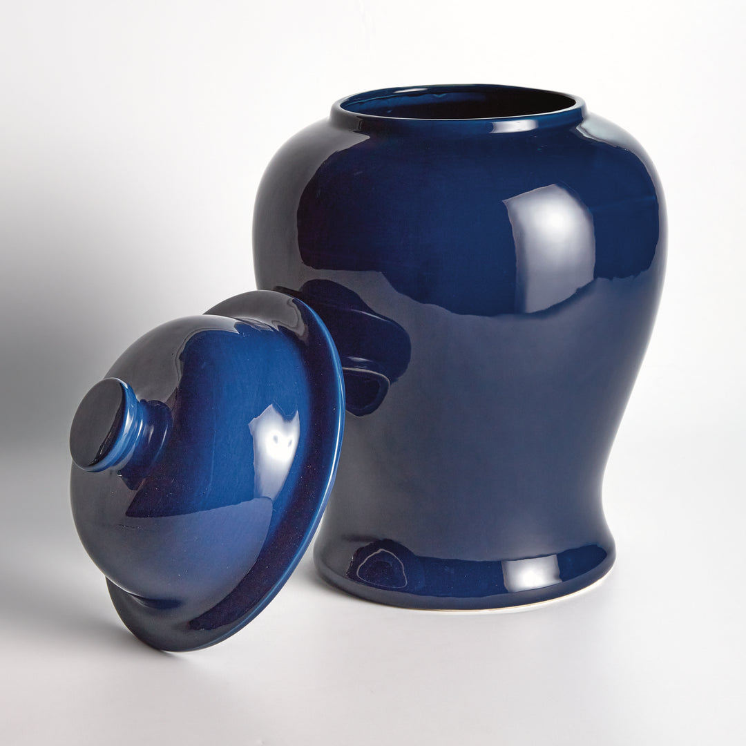 KOA WIDE LIDDED GINGER JAR LARGE - Navy