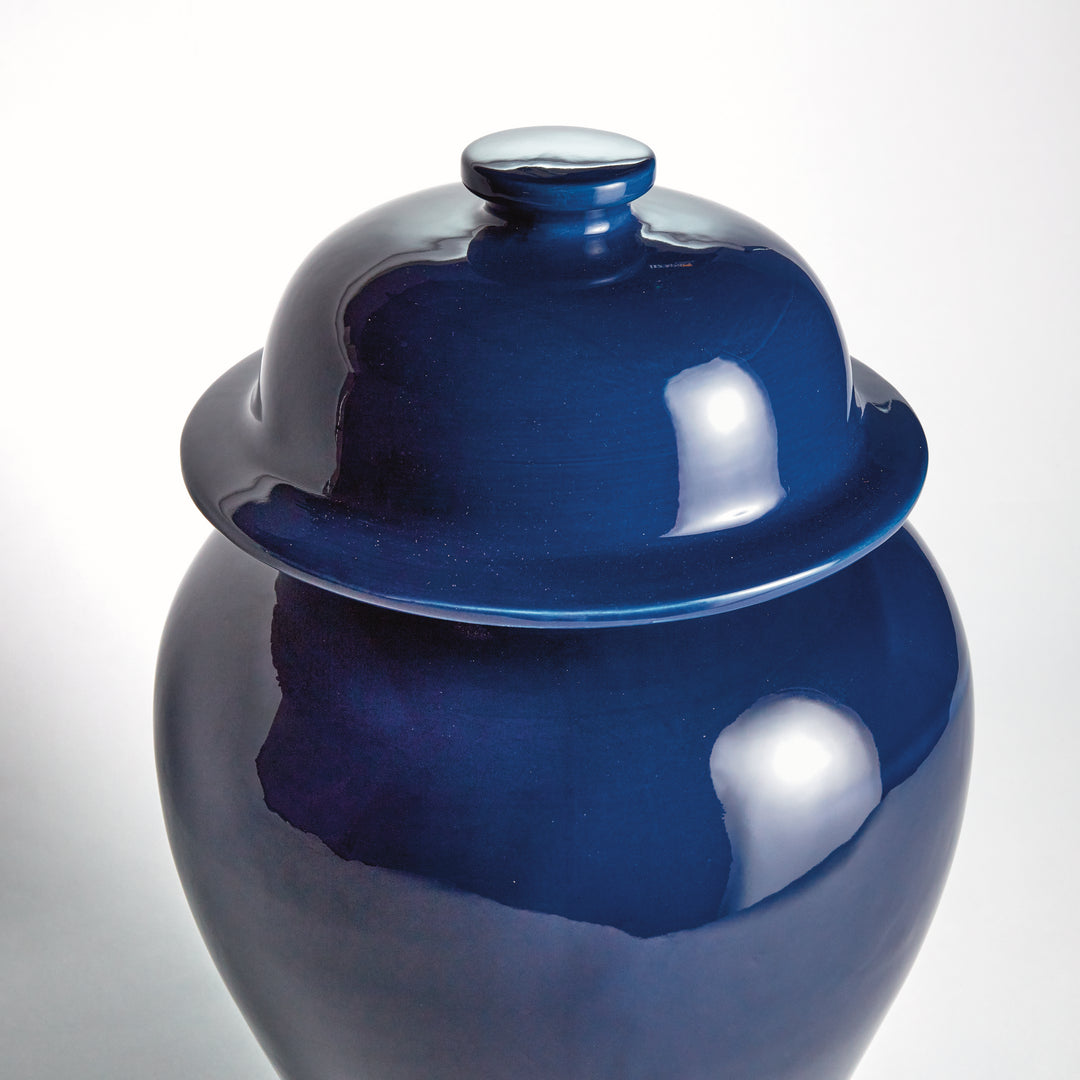 KOA WIDE LIDDED GINGER JAR LARGE - Navy