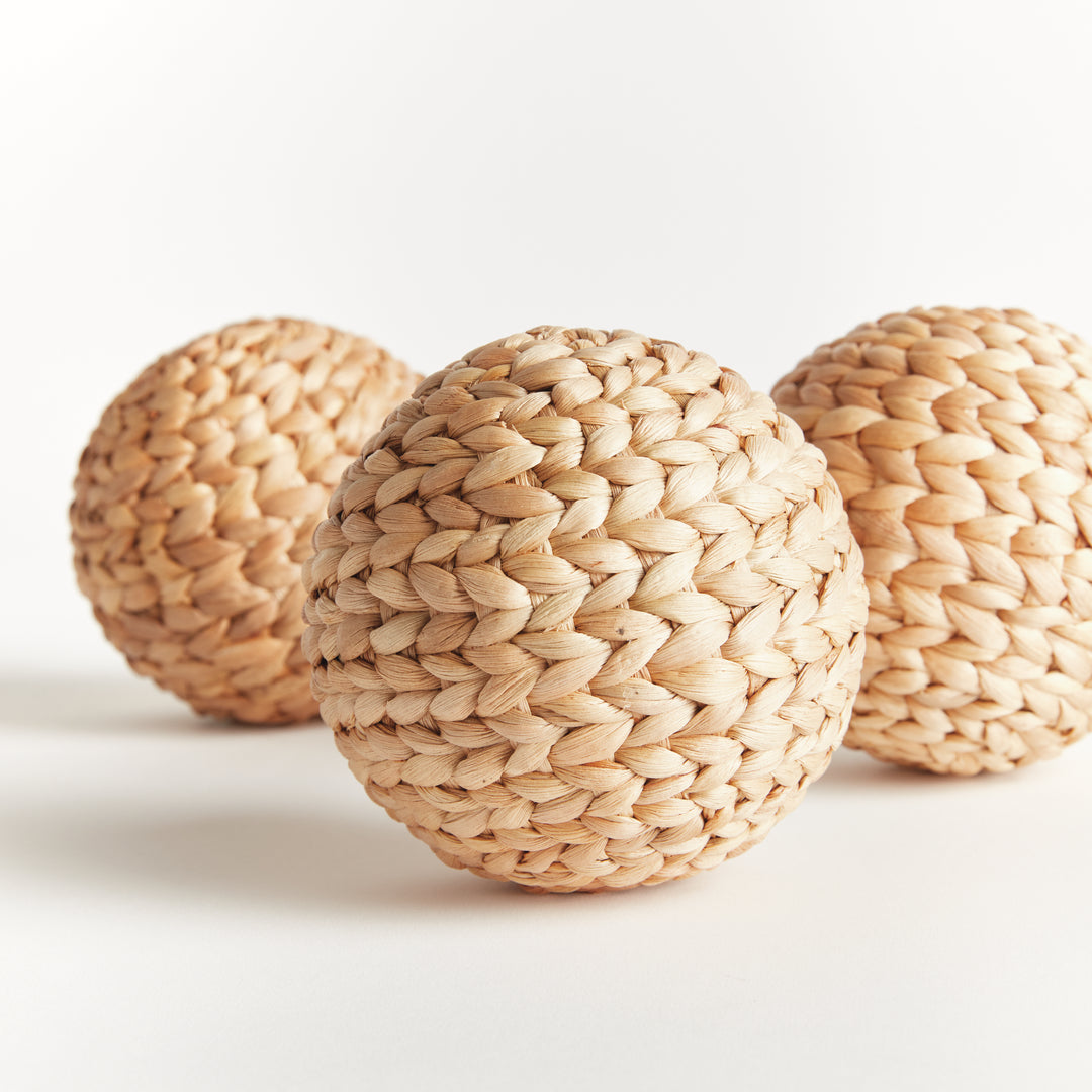 JACE WATER HYACINTH ORBS 4.5", SET OF 3
