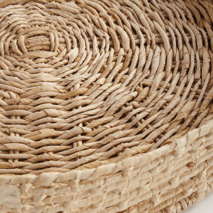 JULIET ABACA ROUND TRAYS, SET OF 2