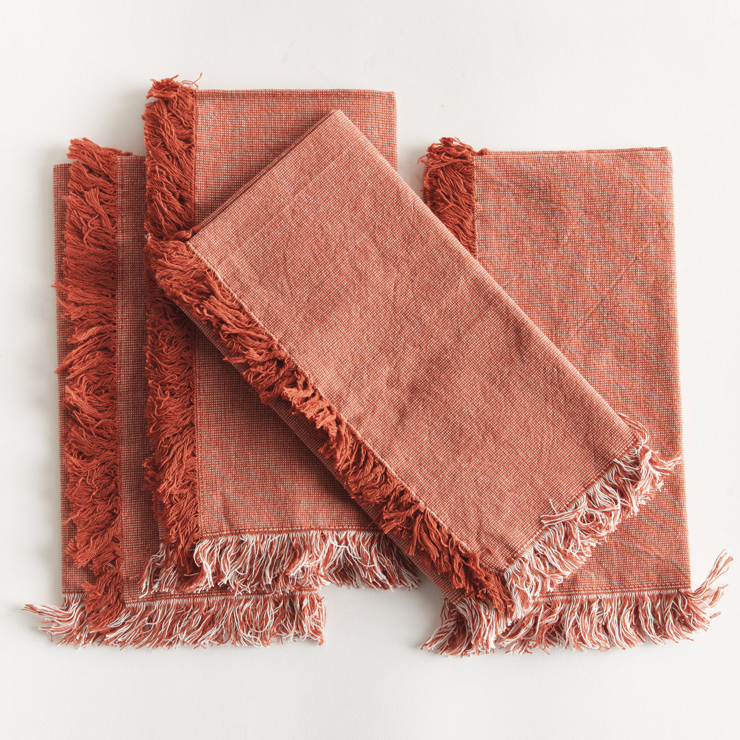 AURA DINNER NAPKINS, SET OF 4 - Red