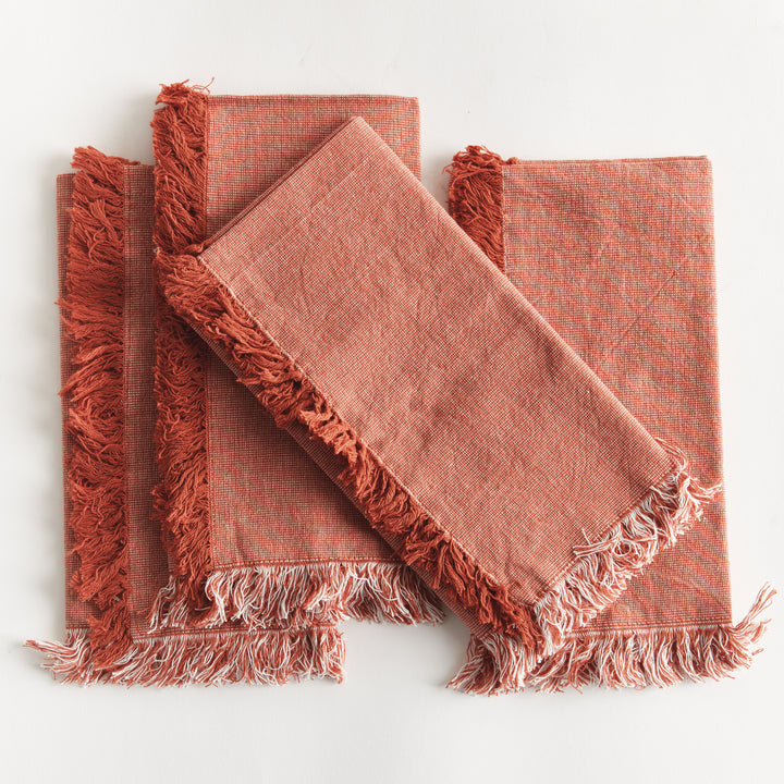 AURA DINNER NAPKINS, SET OF 4 - Red