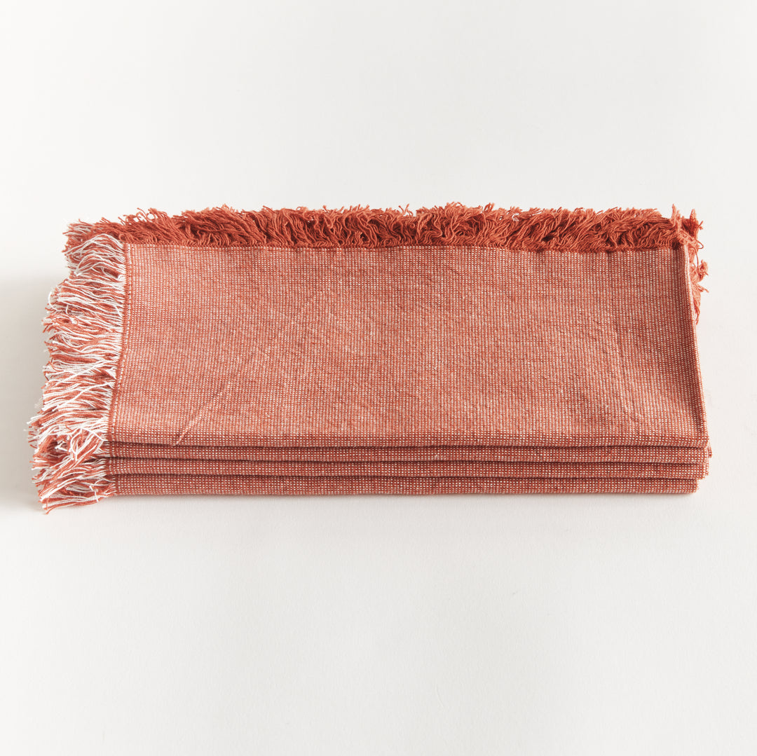 AURA DINNER NAPKINS, SET OF 4 - Red