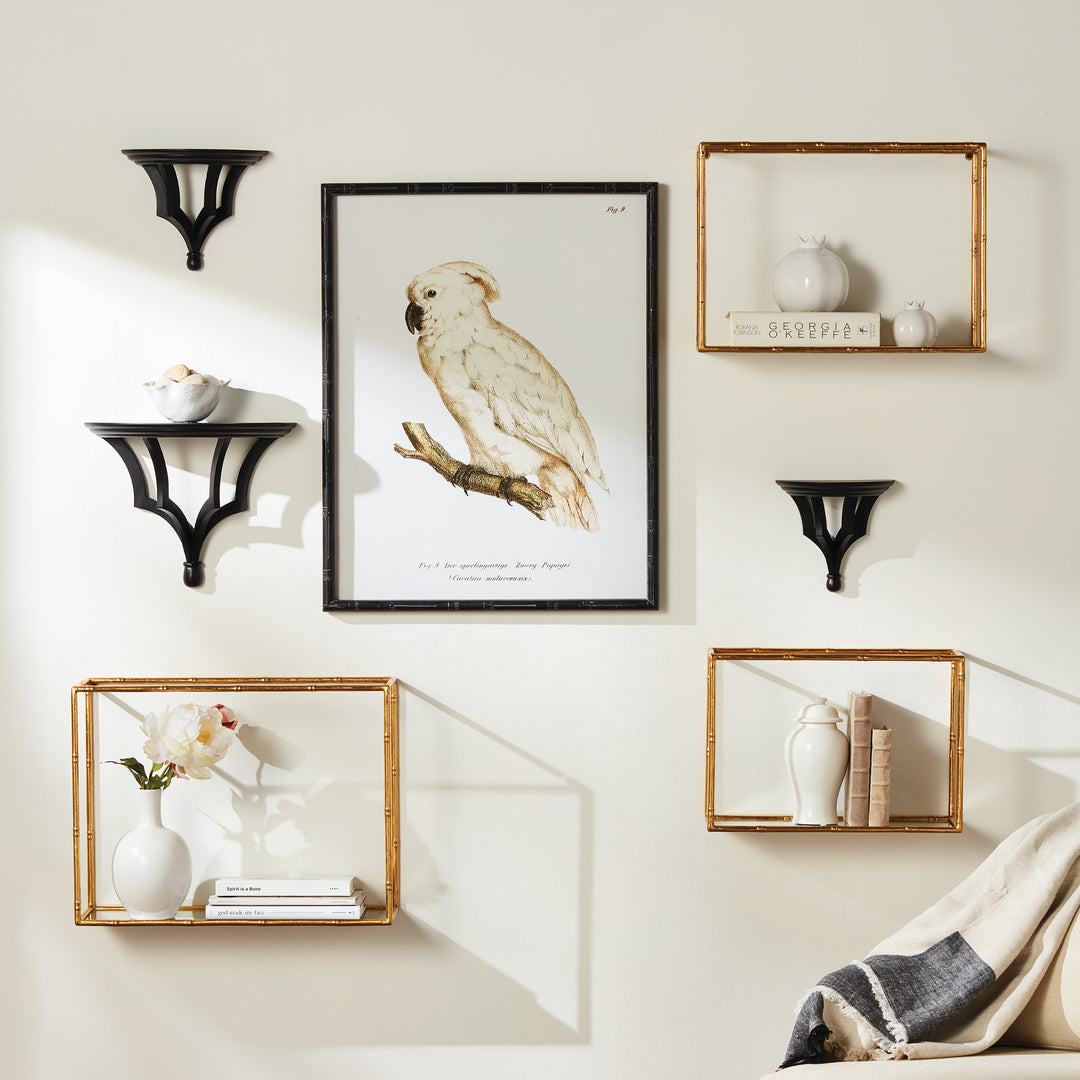 DAPHNE MIRRORED WALL SHELVES, SET OF 3