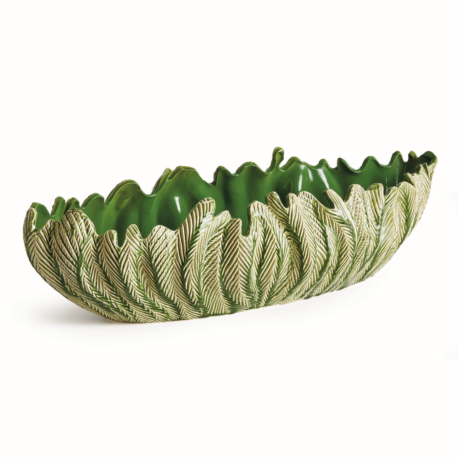 WINSLOW DECORATIVE OVAL BOWL - Green