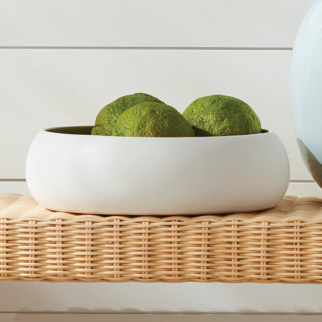 BARCLAY BUTERA SANDBAR DECORATIVE BOWL - White / Taupe