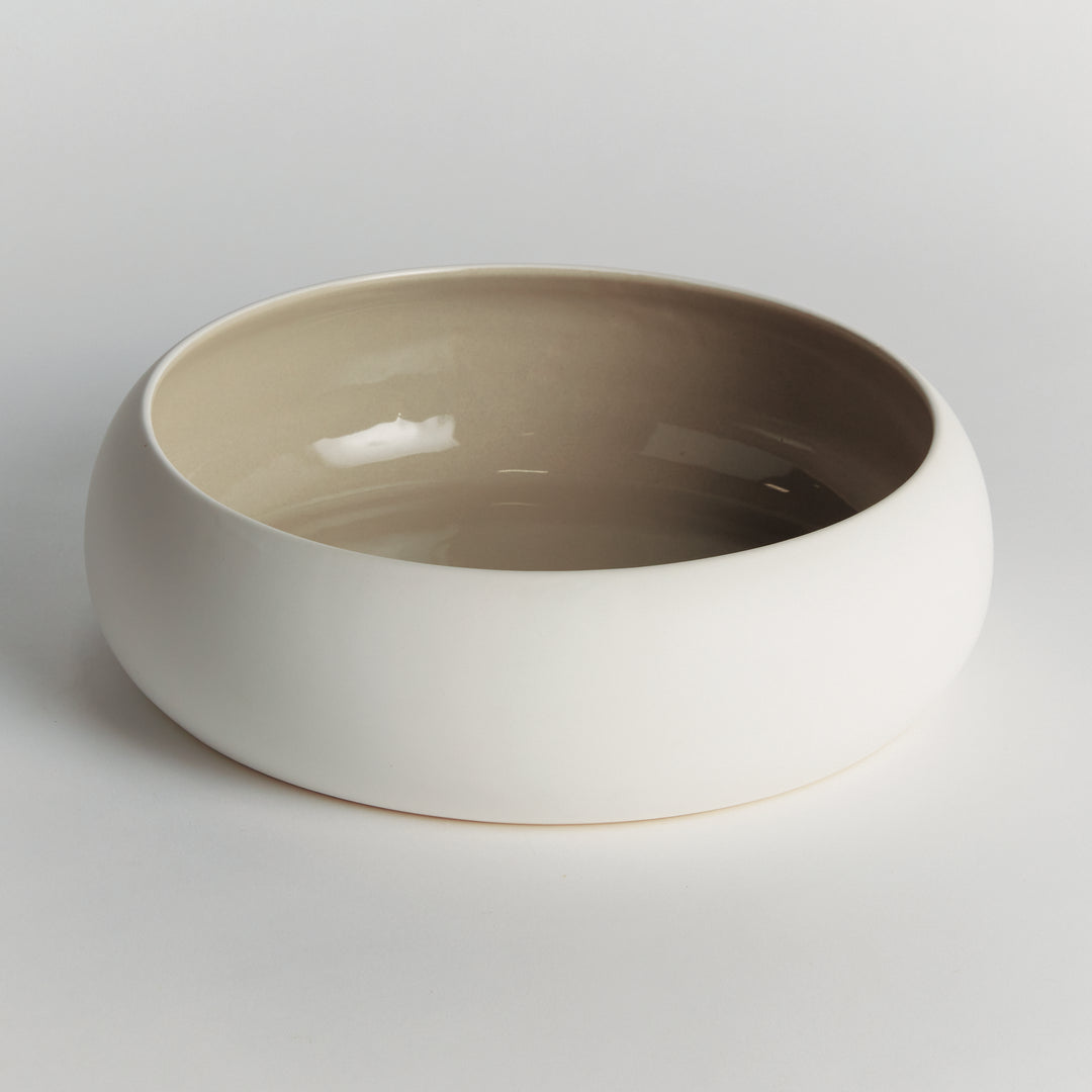 BARCLAY BUTERA SANDBAR DECORATIVE BOWL - White / Taupe