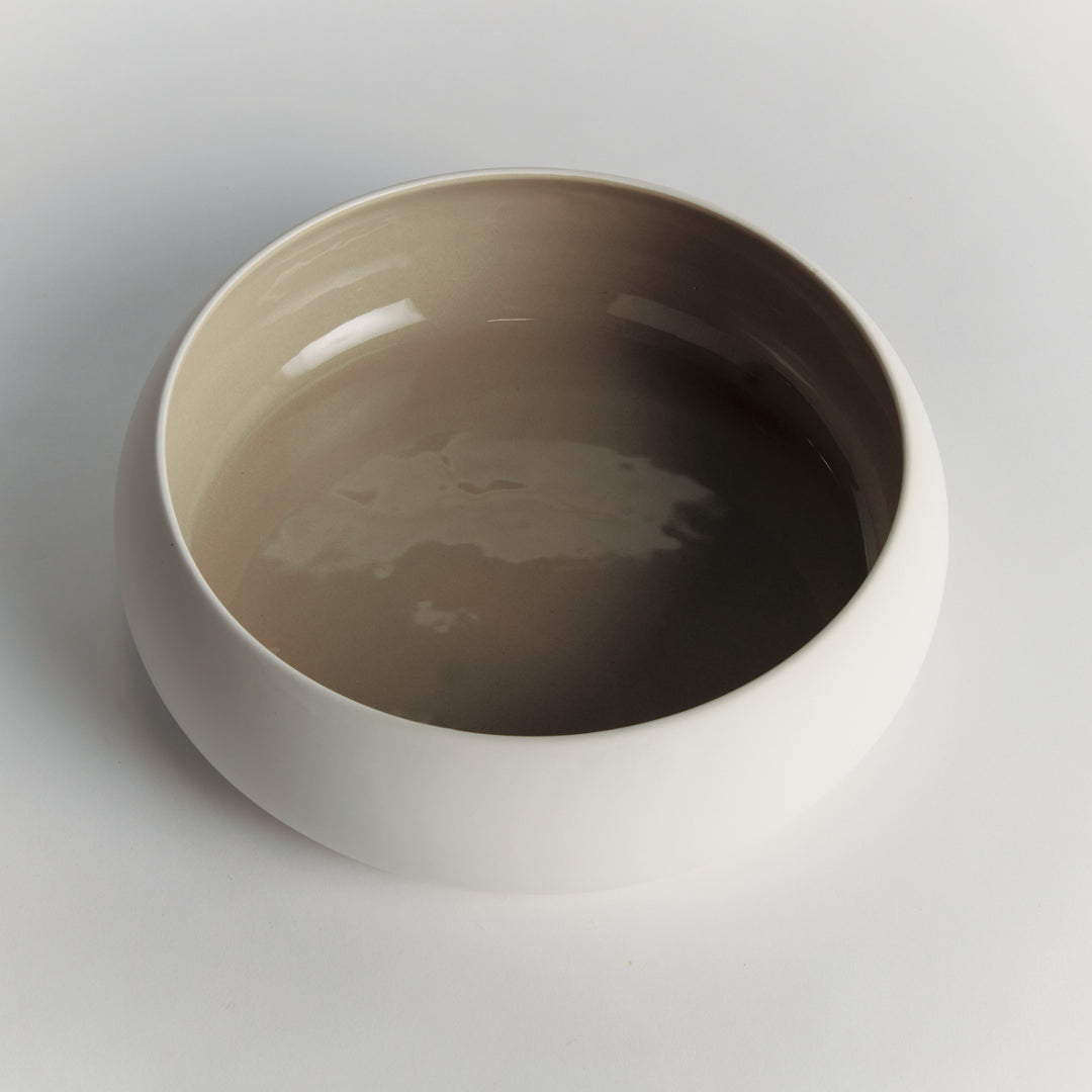 BARCLAY BUTERA SANDBAR DECORATIVE BOWL - White / Taupe