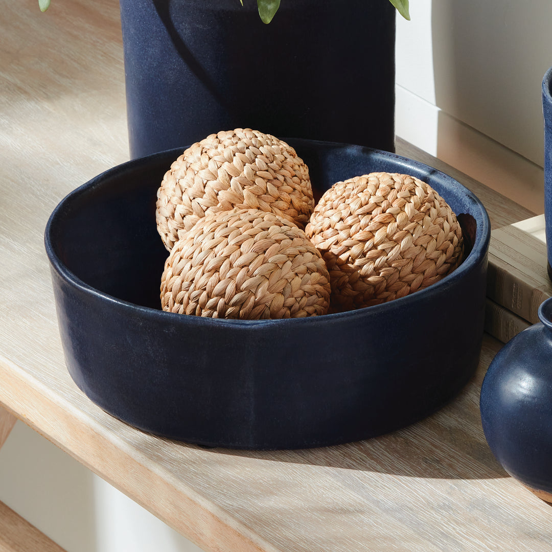 STUDIO DECORATIVE LOW BOWLS, SET OF 2 - Navy