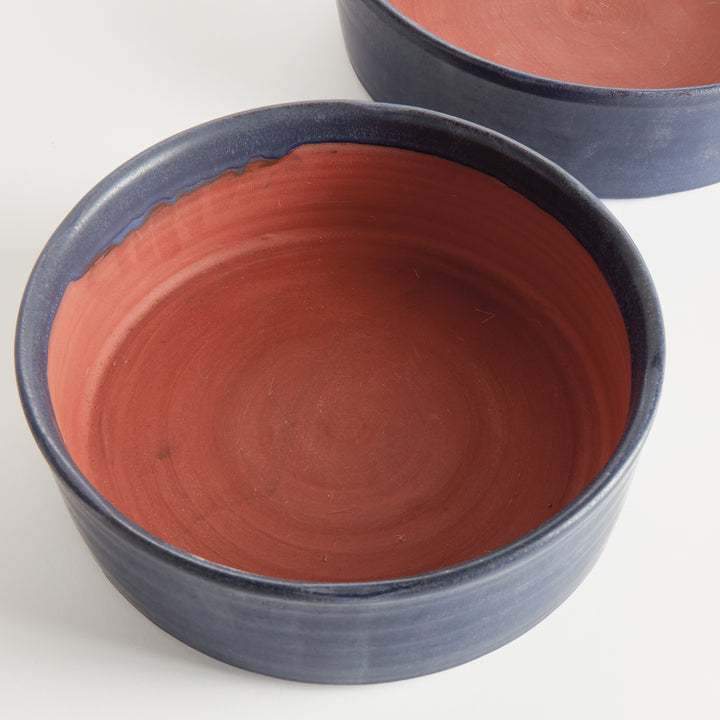 STUDIO DECORATIVE LOW BOWLS, SET OF 2 - Navy