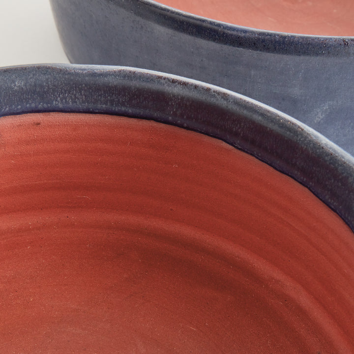 STUDIO DECORATIVE LOW BOWLS, SET OF 2 - Navy