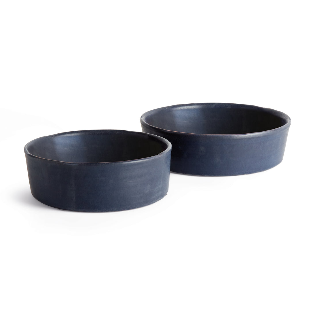 STUDIO DECORATIVE LOW BOWLS, SET OF 2 - Navy