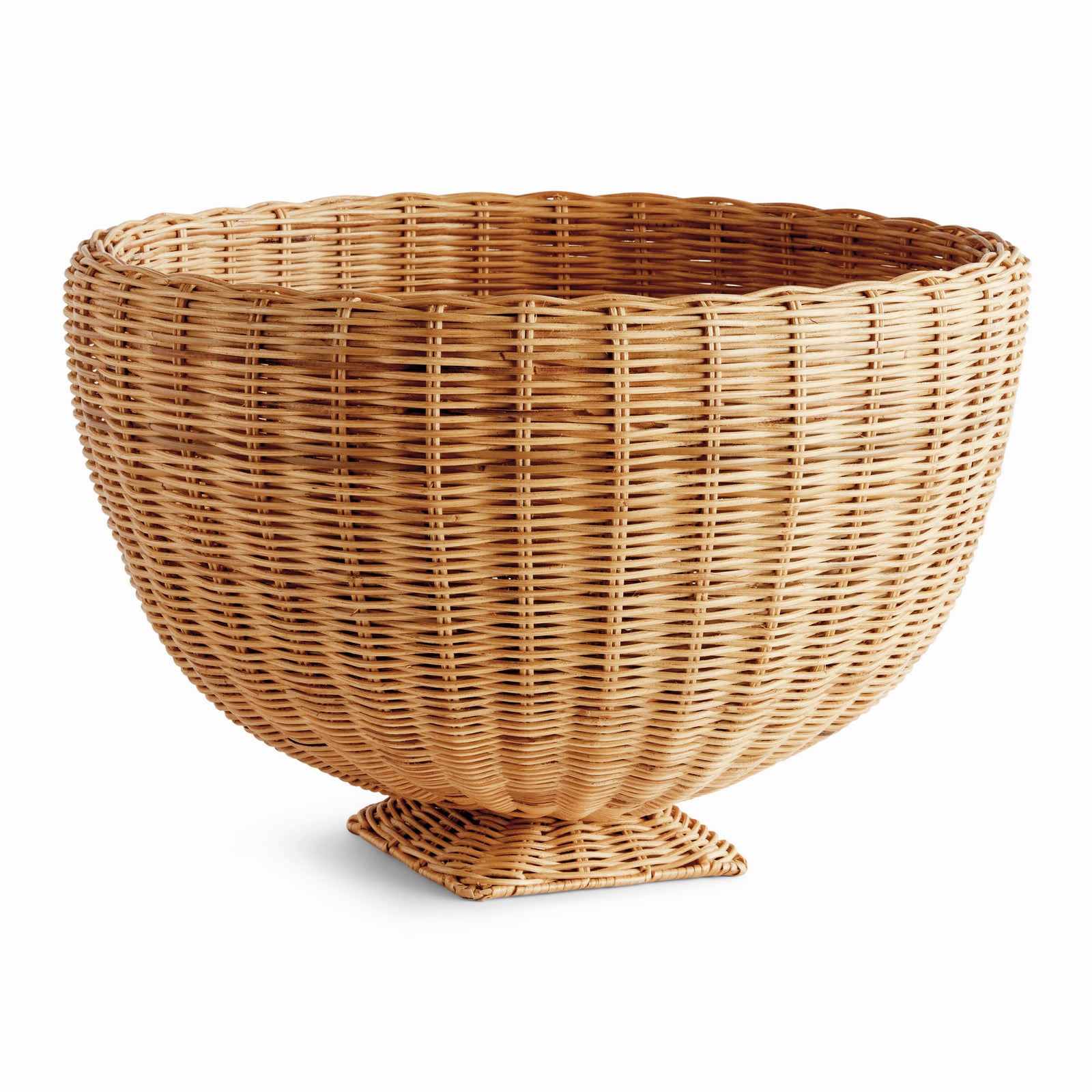CHARLESTON RATTAN FOOTED BOWL, Whitewash