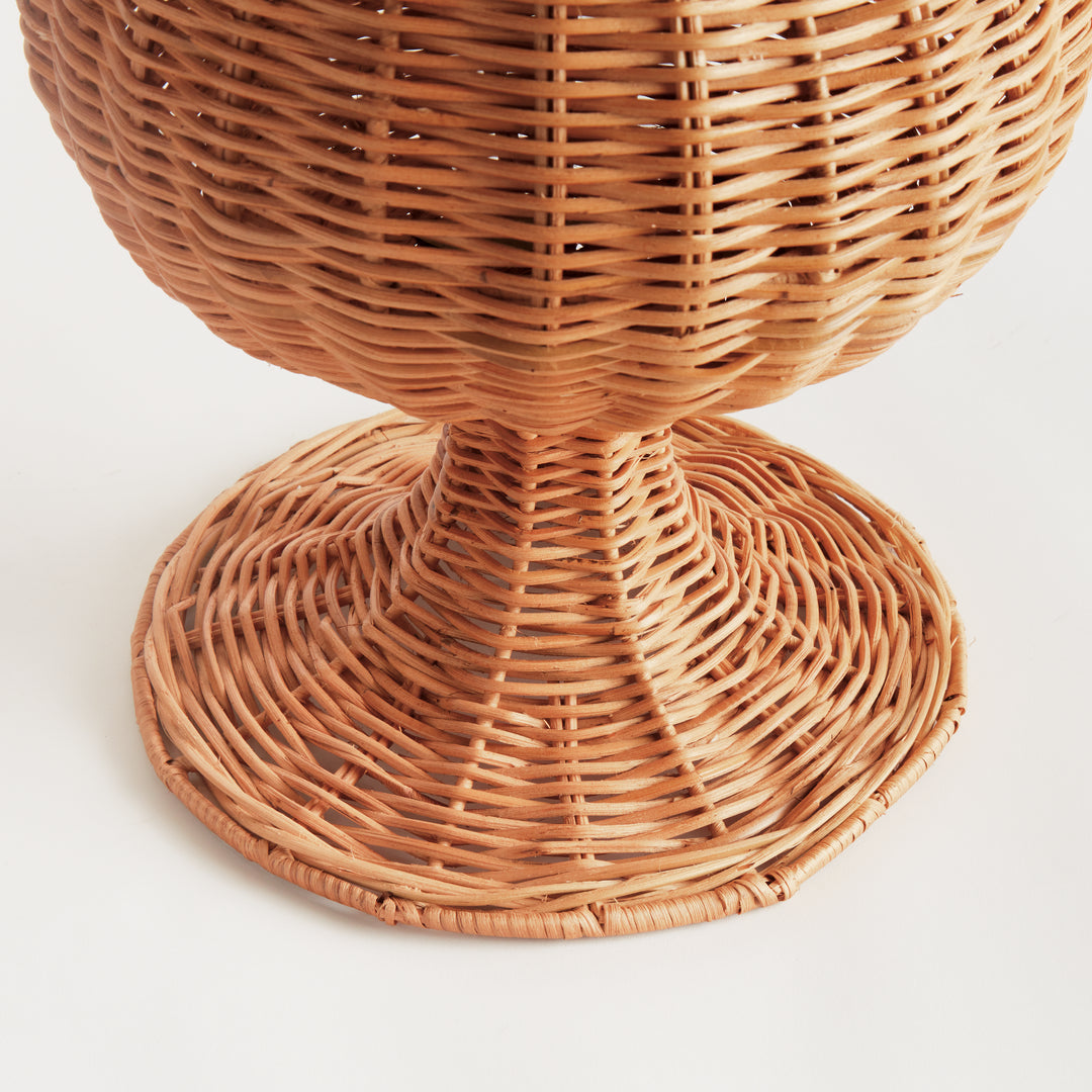CHESAPEAKE RATTAN FOOTED URN TALL - Natural