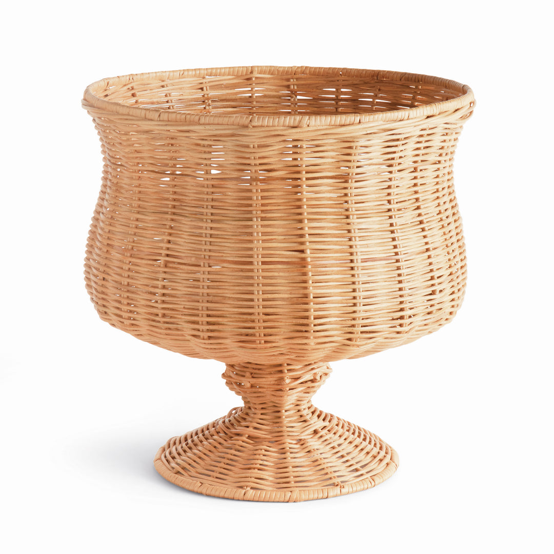 CHESAPEAKE RATTAN FOOTED URN WIDE - Natural