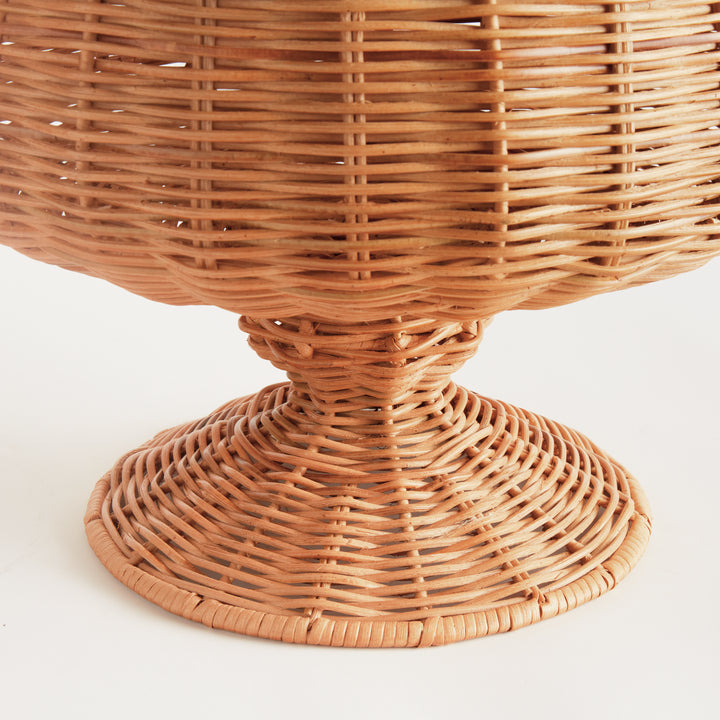 CHESAPEAKE RATTAN FOOTED URN WIDE - Natural