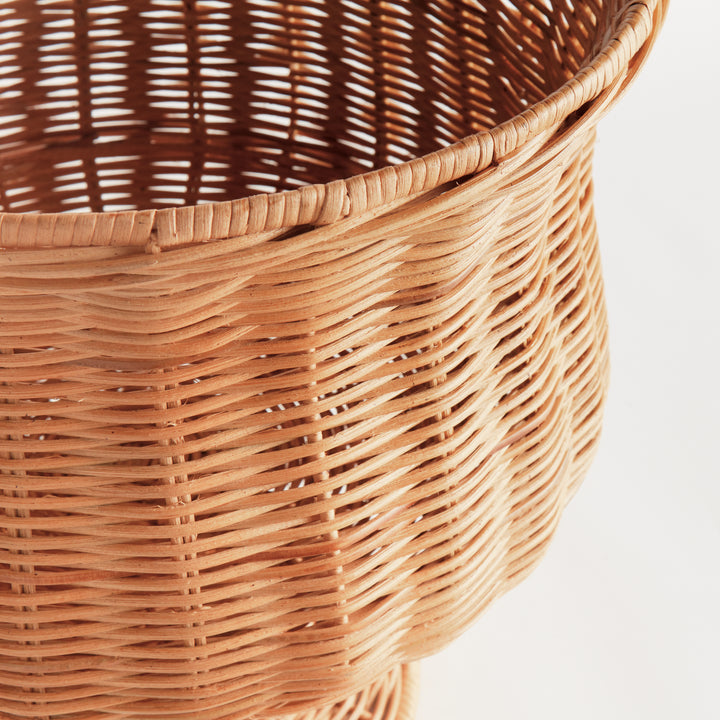 CHESAPEAKE RATTAN FOOTED URN WIDE - Natural