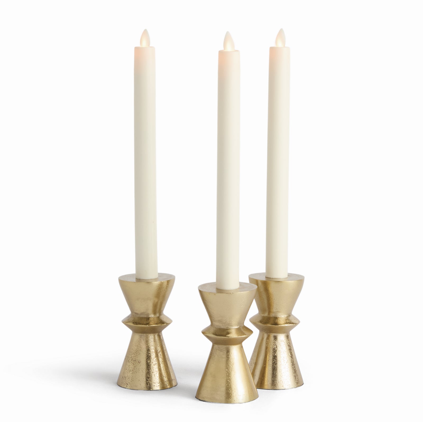 WELLS TAPER HOLDERS, SET OF 3 - Gold