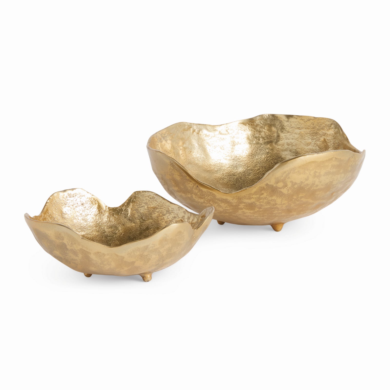 ROLAND ORGANIC DECORATIVE BOWLS, SET OF 2 - Gold