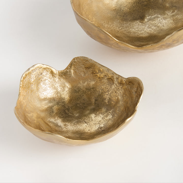 ROLAND ORGANIC DECORATIVE BOWLS, SET OF 2 - Gold