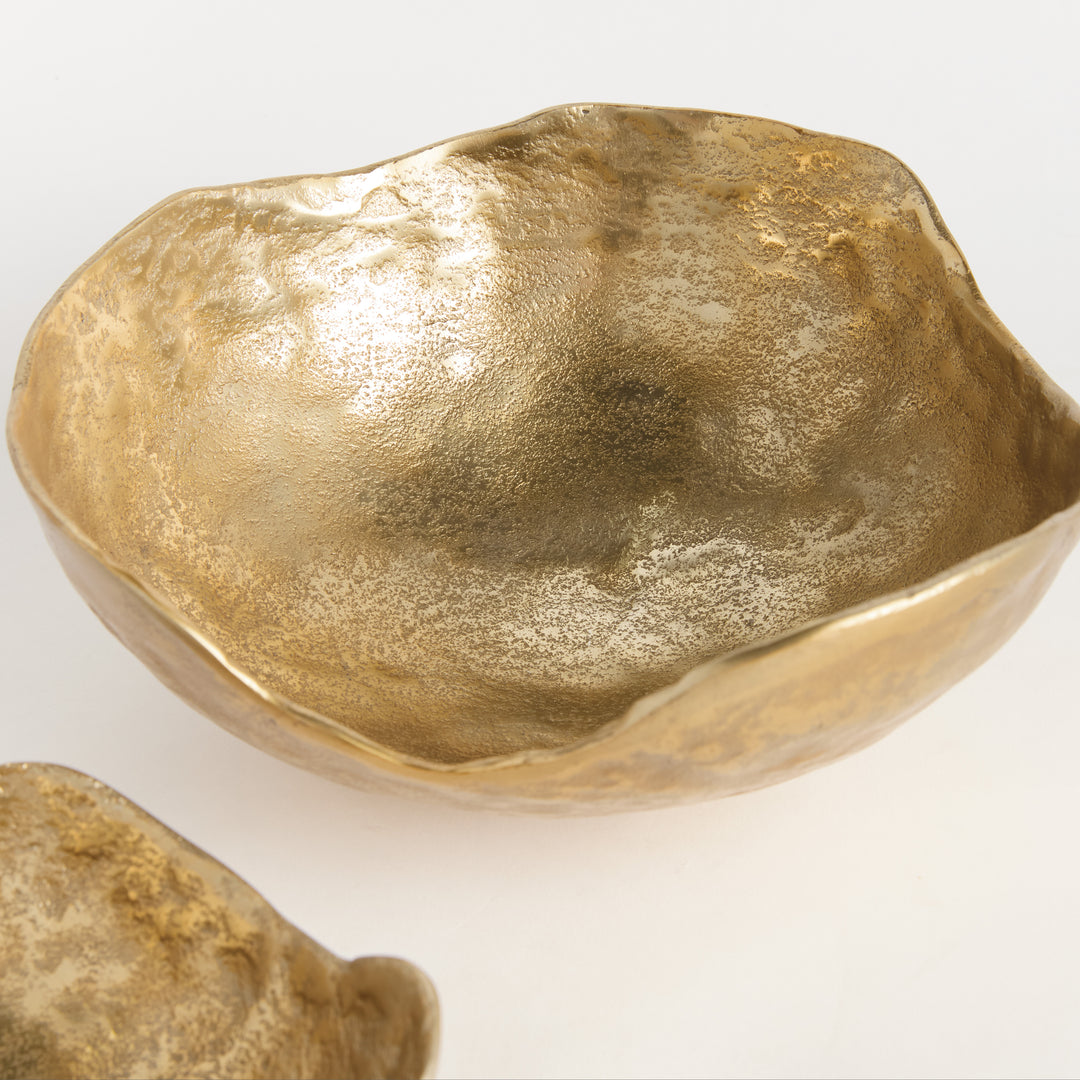 ROLAND ORGANIC DECORATIVE BOWLS, SET OF 2 - Gold