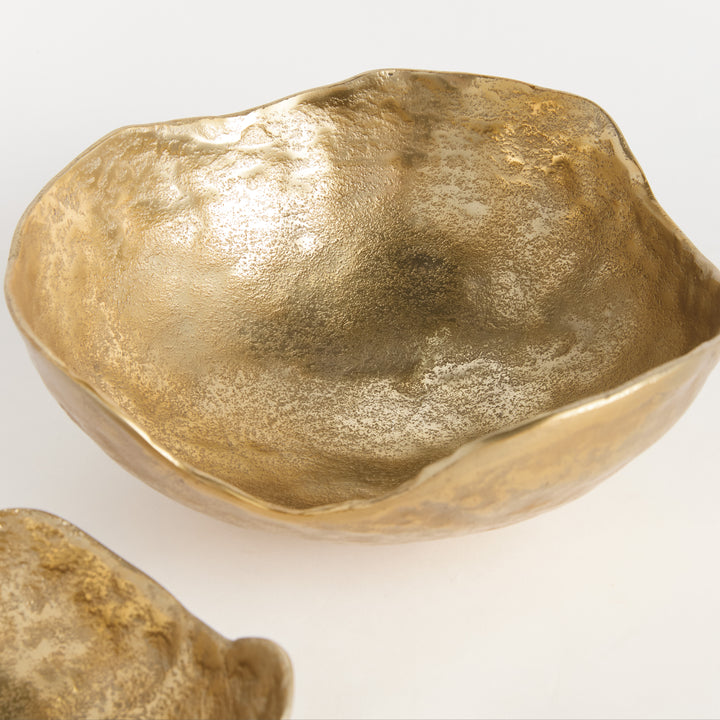ROLAND ORGANIC DECORATIVE BOWLS, SET OF 2 - Gold