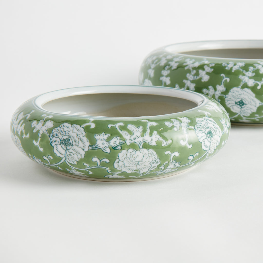 IMPERIAL LOTUS LOW POTS LARGE, SET OF 4