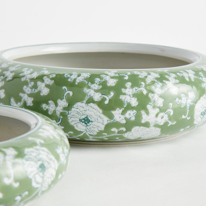IMPERIAL LOTUS LOW POTS LARGE, SET OF 4