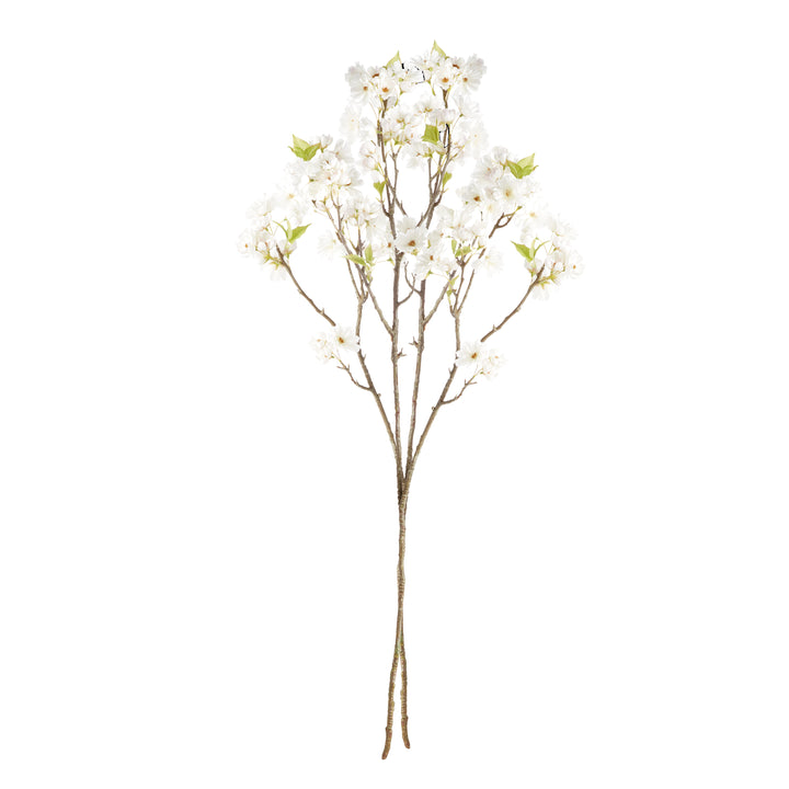 DOUBLE CHERRY BLOSSOM BRANCHES 46", SET OF 2 - White