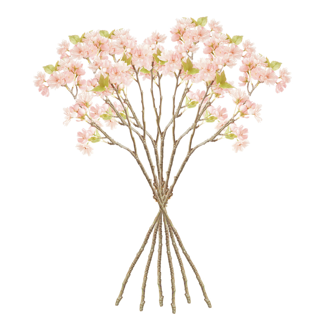 DOUBLE CHERRY BLOSSOM STEMS 28", SET OF 6 - Pink