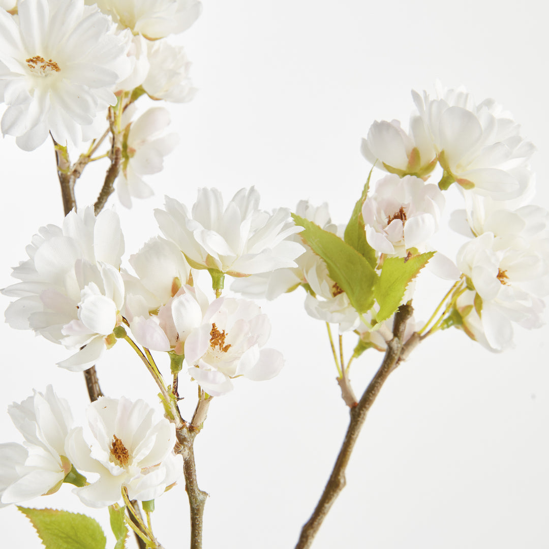 DOUBLE CHERRY BLOSSOM STEMS 28", SET OF 6 - White