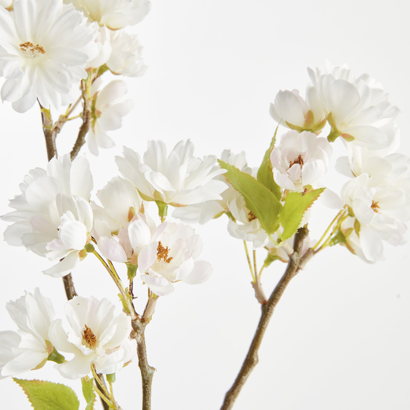 DOUBLE CHERRY BLOSSOM STEMS 28", SET OF 6 - White