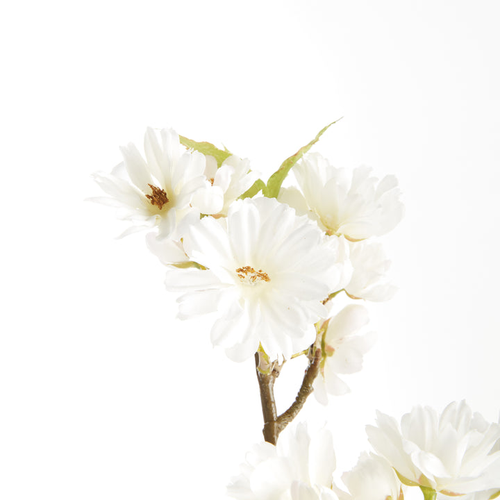 DOUBLE CHERRY BLOSSOM STEMS 28", SET OF 6 - White