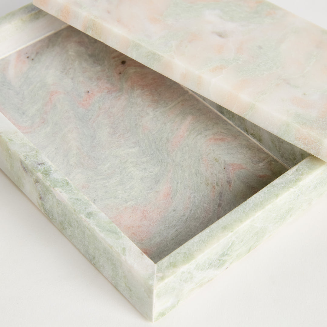 JOHANNA MARBLE LIDDED BOXES, SET OF 2
