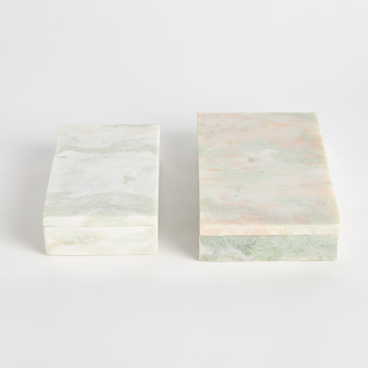 JOHANNA MARBLE LIDDED BOXES, SET OF 2