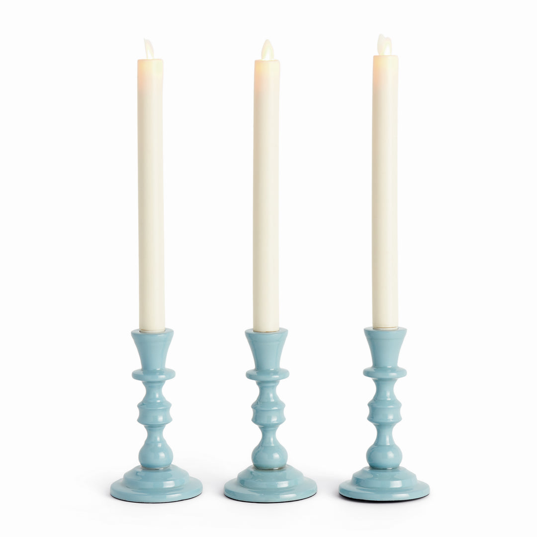 EVE TAPER HOLDERS, SET OF 3 - Blue