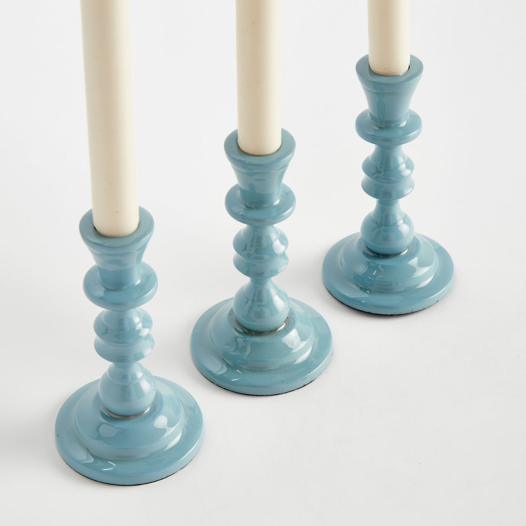 EVE TAPER HOLDERS, SET OF 3 - Blue