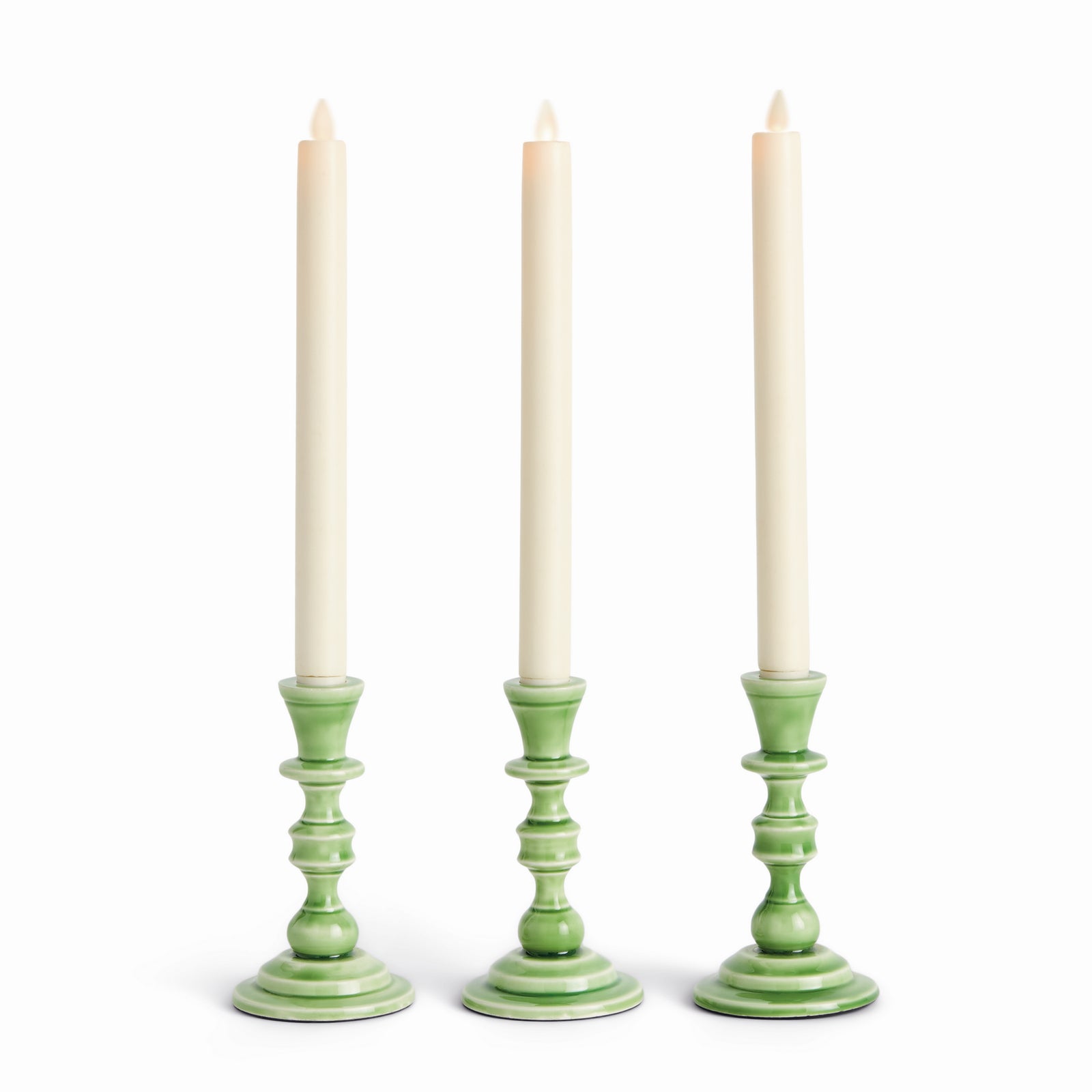 EVE TAPER HOLDERS, SET OF 3 - Green