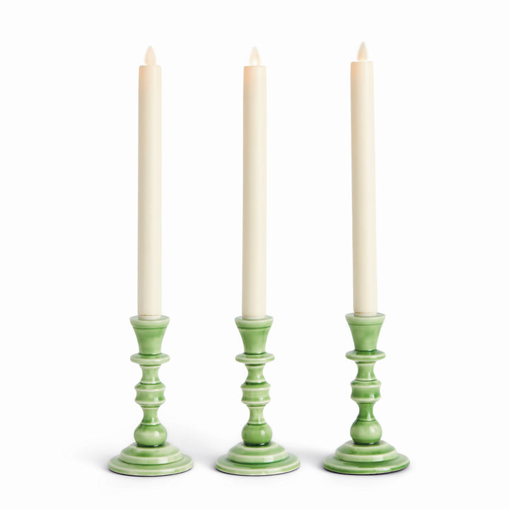EVE TAPER HOLDERS, SET OF 3 - Green