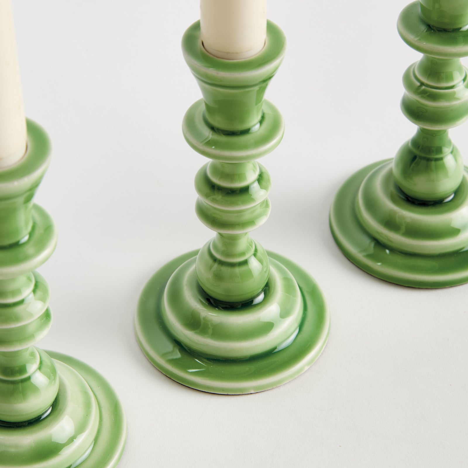 EVE TAPER HOLDERS, SET OF 3 - Green