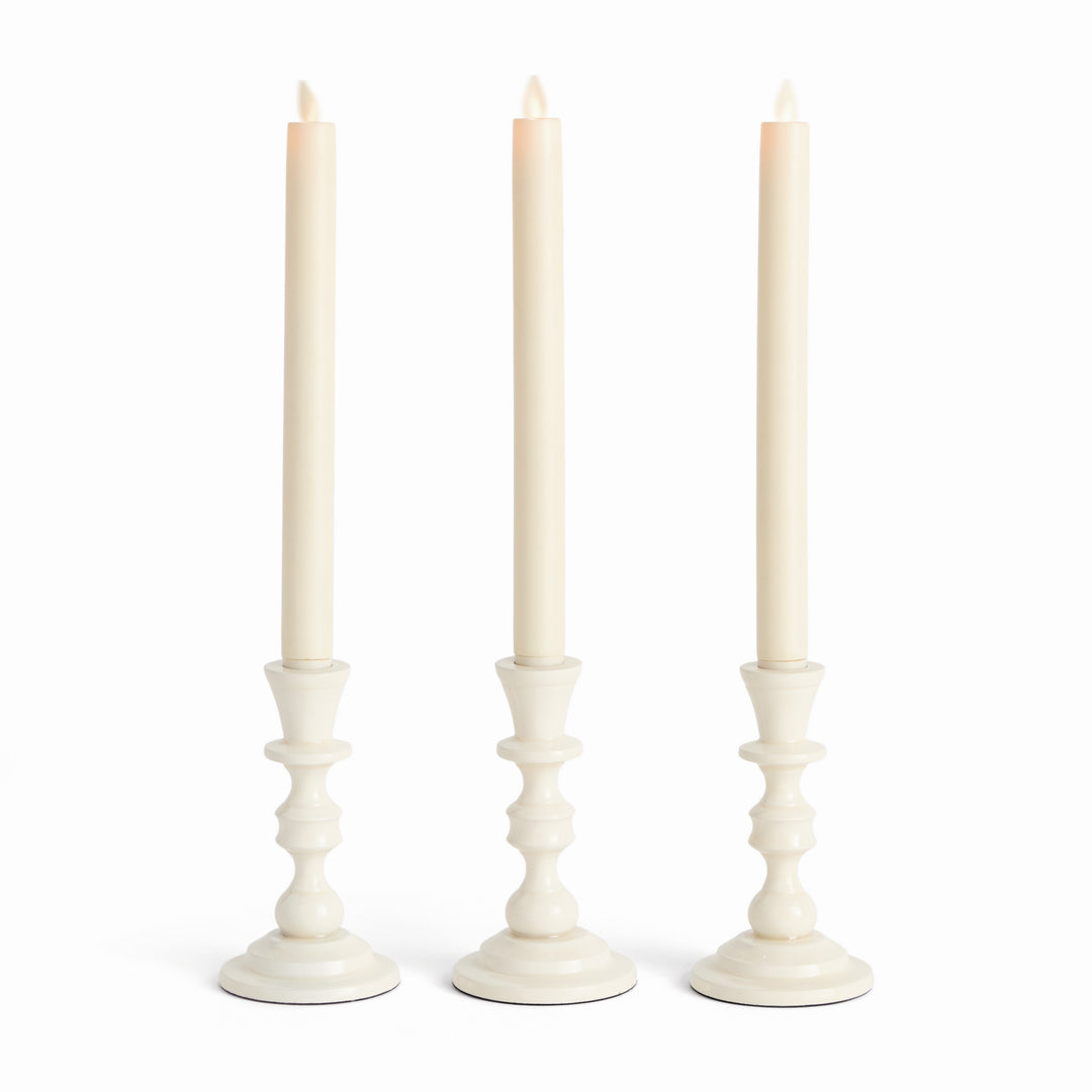EVE TAPER HOLDERS, SET OF 3 - White