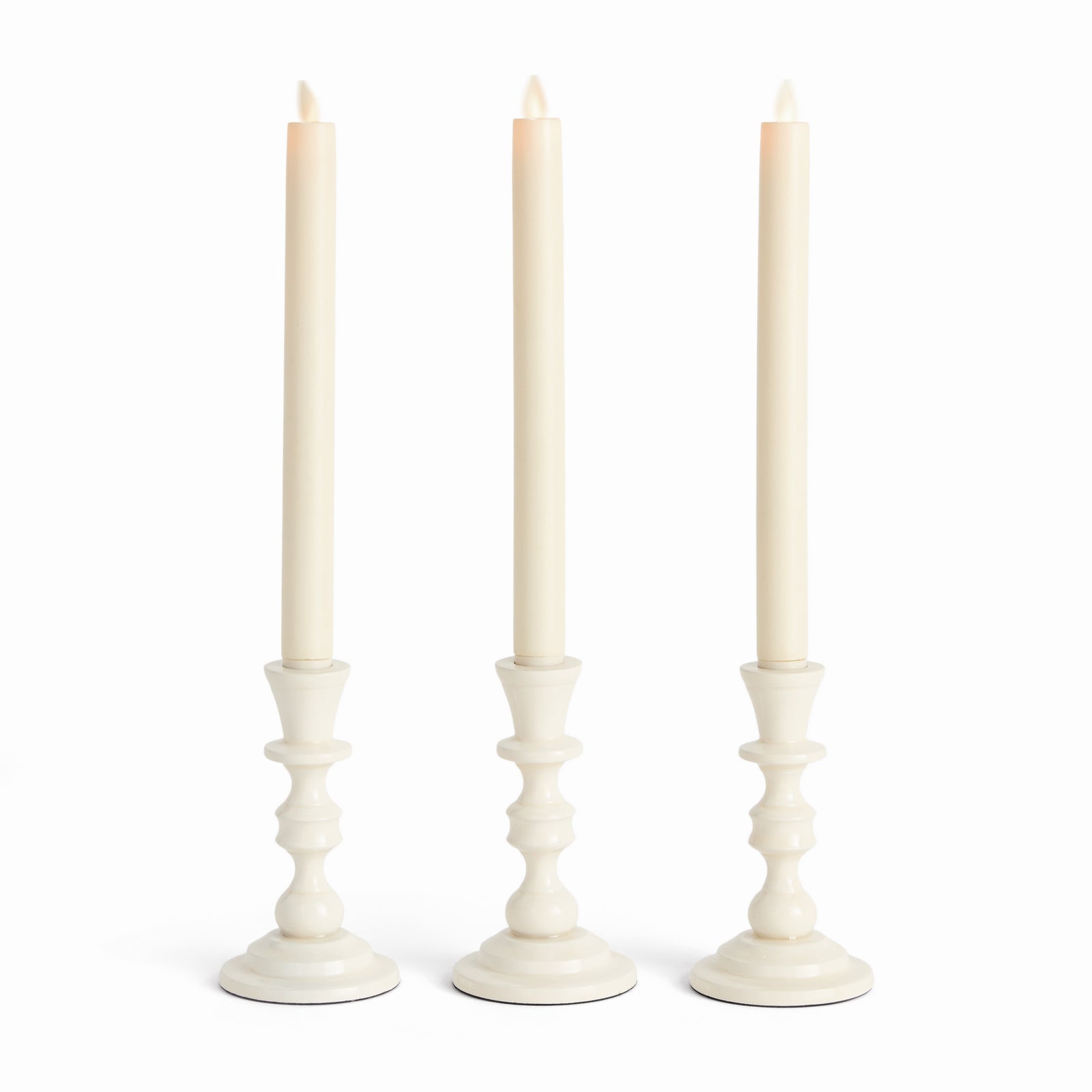 EVE TAPER HOLDERS, SET OF 3 - White