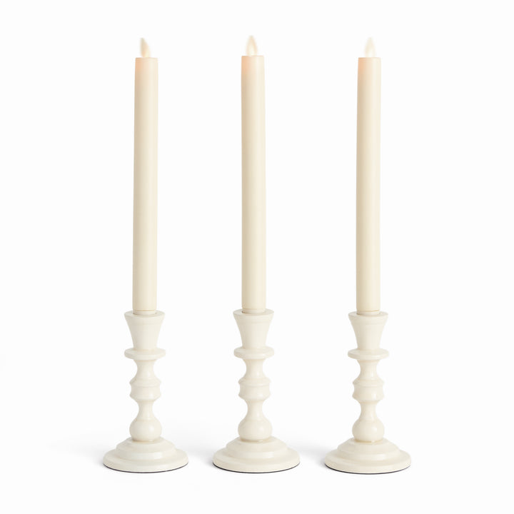 EVE TAPER HOLDERS, SET OF 3 - White